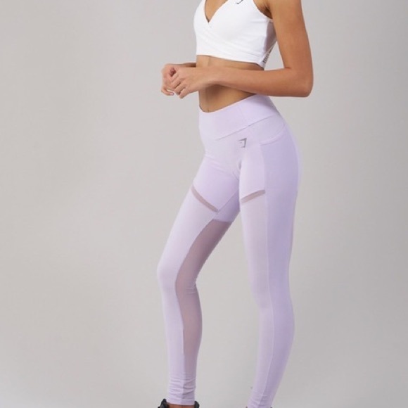 Gymshark Pants - Gymshark Simply Mesh Leggings - Pastel Lilac